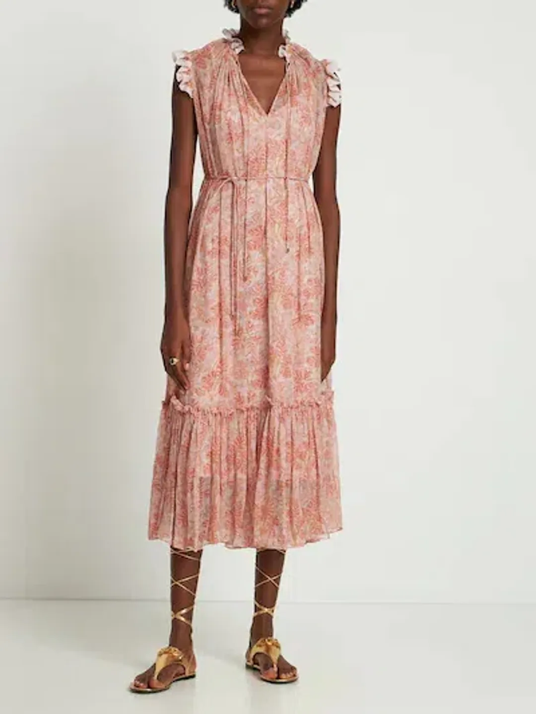 Zimmermann Kaleidoscope Picnic Dress Blush Size AU 6 for rent on The Volte - main image