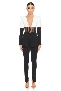 Eliya the Label Kira Two-Piece Suit Black/White Size 6 for rent on The Volte - image 1