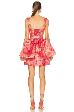 Zimmermann The High Tide Mini Dress in Pink Ikat Floral Size 1/Au 10 for rent on The Volte - image 2