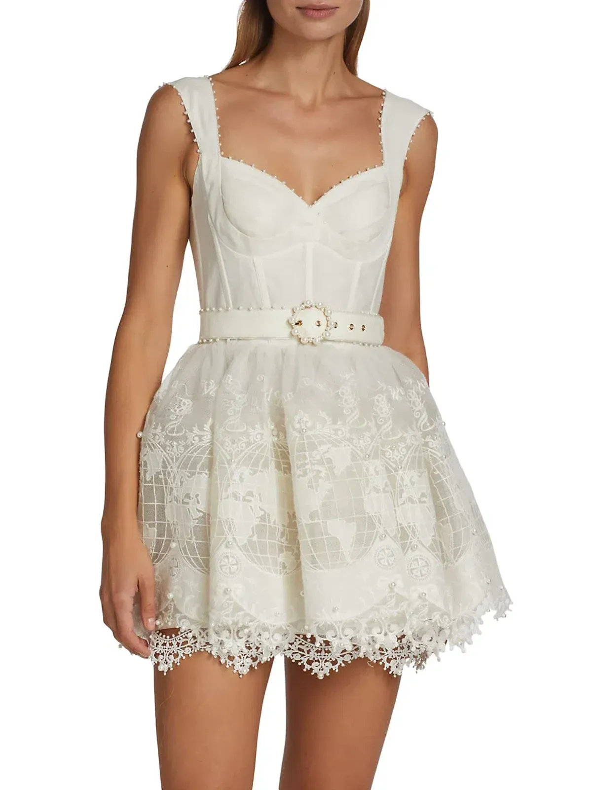Zimmermann High Tide Embroided Mini In Ivory Size 1/Au 10 - Image 2