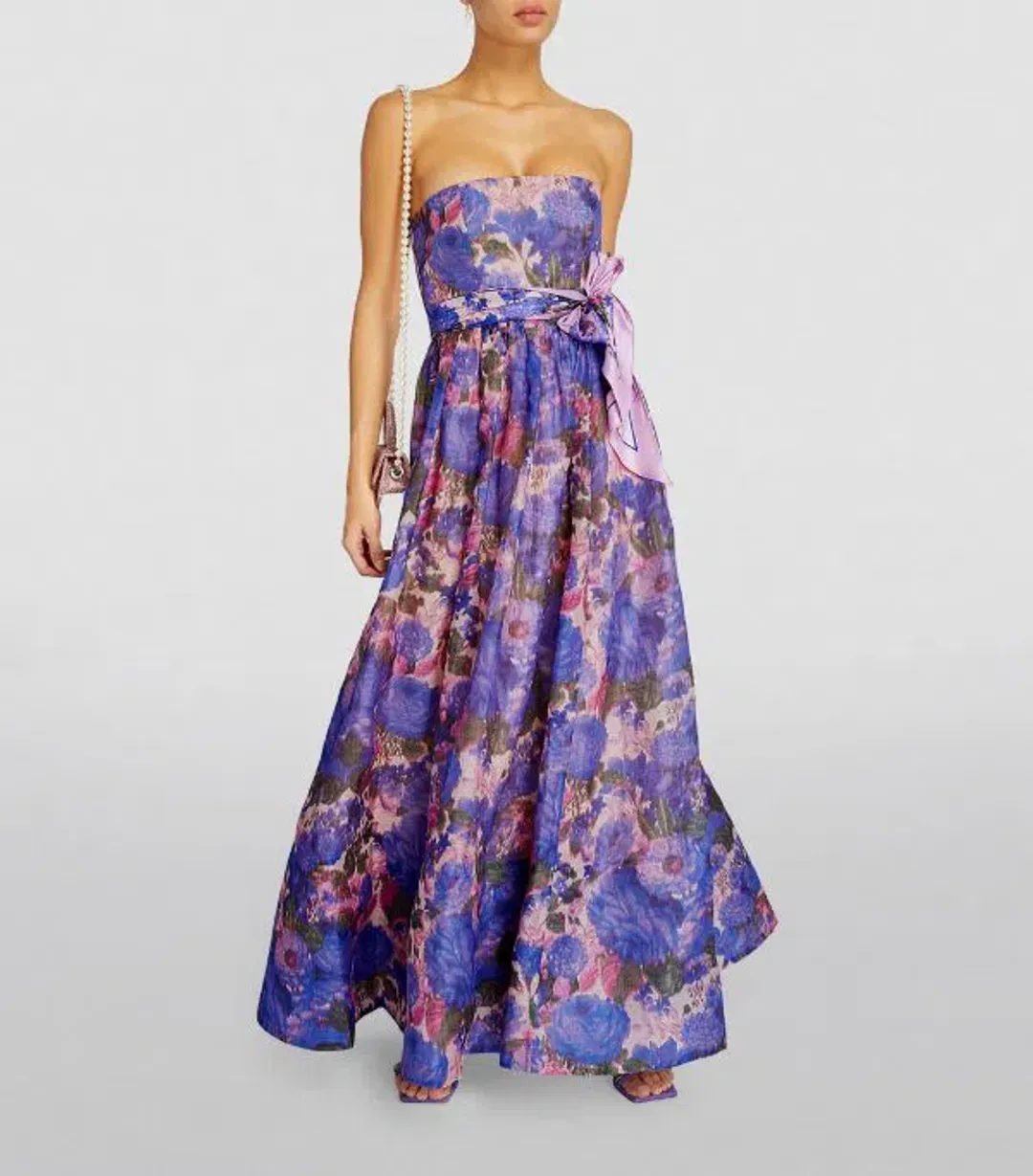 Zimmermann High Tide Strapless Dress Purple Ikat Size 0/Au 8 for rent on The Volte - main image