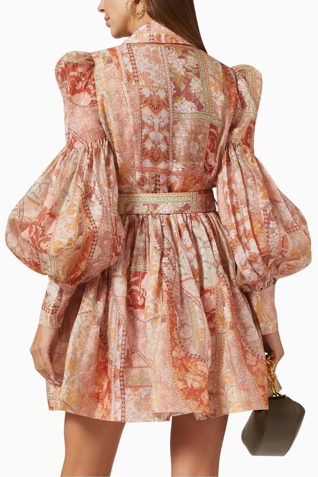 Zimmermann Kaleidoscope Tuxedo Frill Mini Dress in Linen Blend Size 0/Au 8 for rent on The Volte - main image