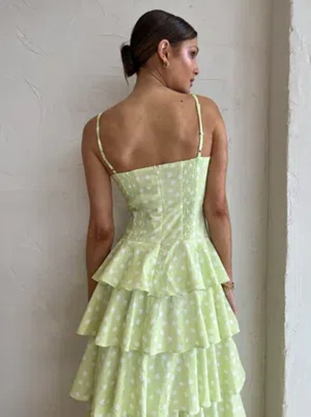 Issy Hope Floats Dress In Key Lime Dot Size AU 8 for rent on The Volte - main image