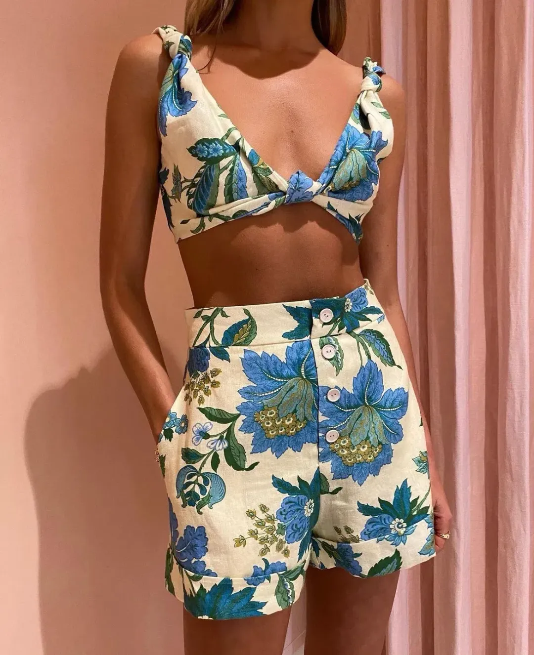 Sir the Label Alexandre Knot Bralette Marguerite Floral Print Size 2/AU 10 for rent on The Volte - main image