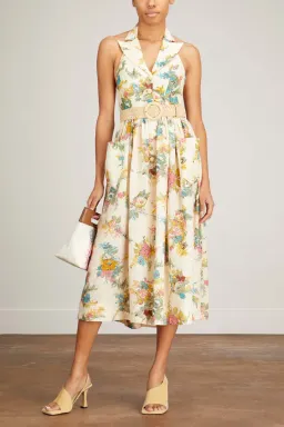Zimmermann Clover Halter Shirt Dress Honey Peony Floral Size 2/Au 12 for rent on The Volte - image 2