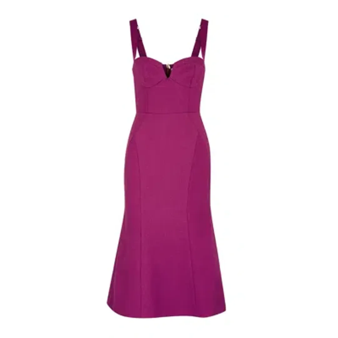 Rebecca Vallance Diana Midi Dress Grape Size 8 for rent on The Volte - main image