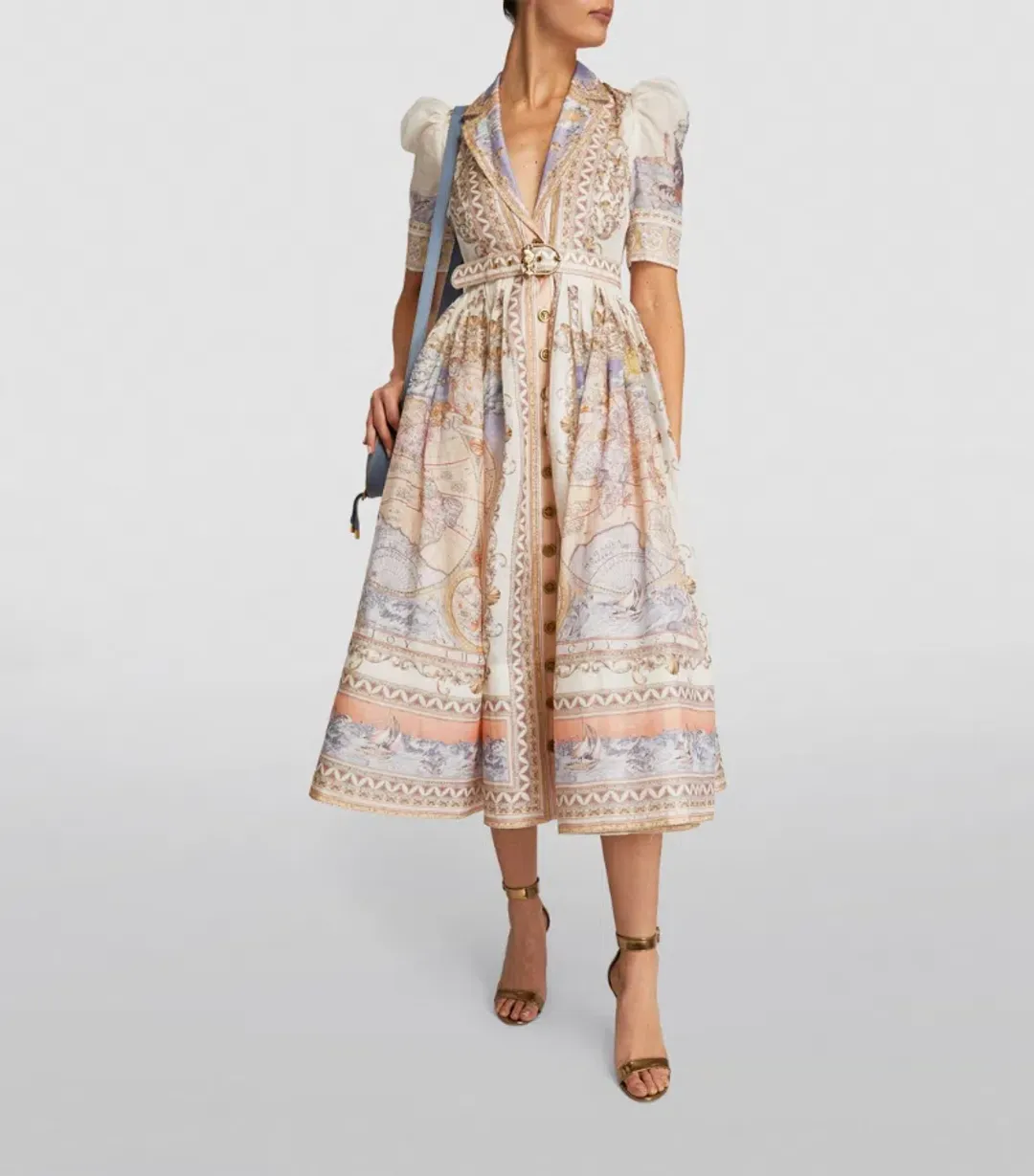 Zimmermann High Tide Midi Shirt Dress Odyssey PrintSize 4 / Au 16 for rent on The Volte - main image