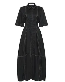 Camilla and Marc Rubin Contrast Stitch Dress Black Size 6 for rent on The Volte - image 3