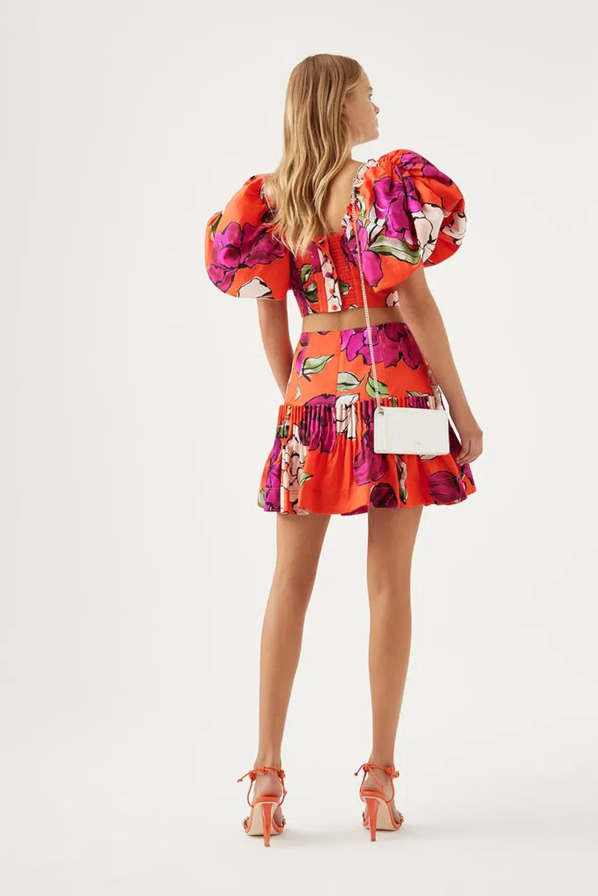 Aje Niki Vivid Camellia Pleated Mini Skirt Floral Size S / AU 8 - Image 4