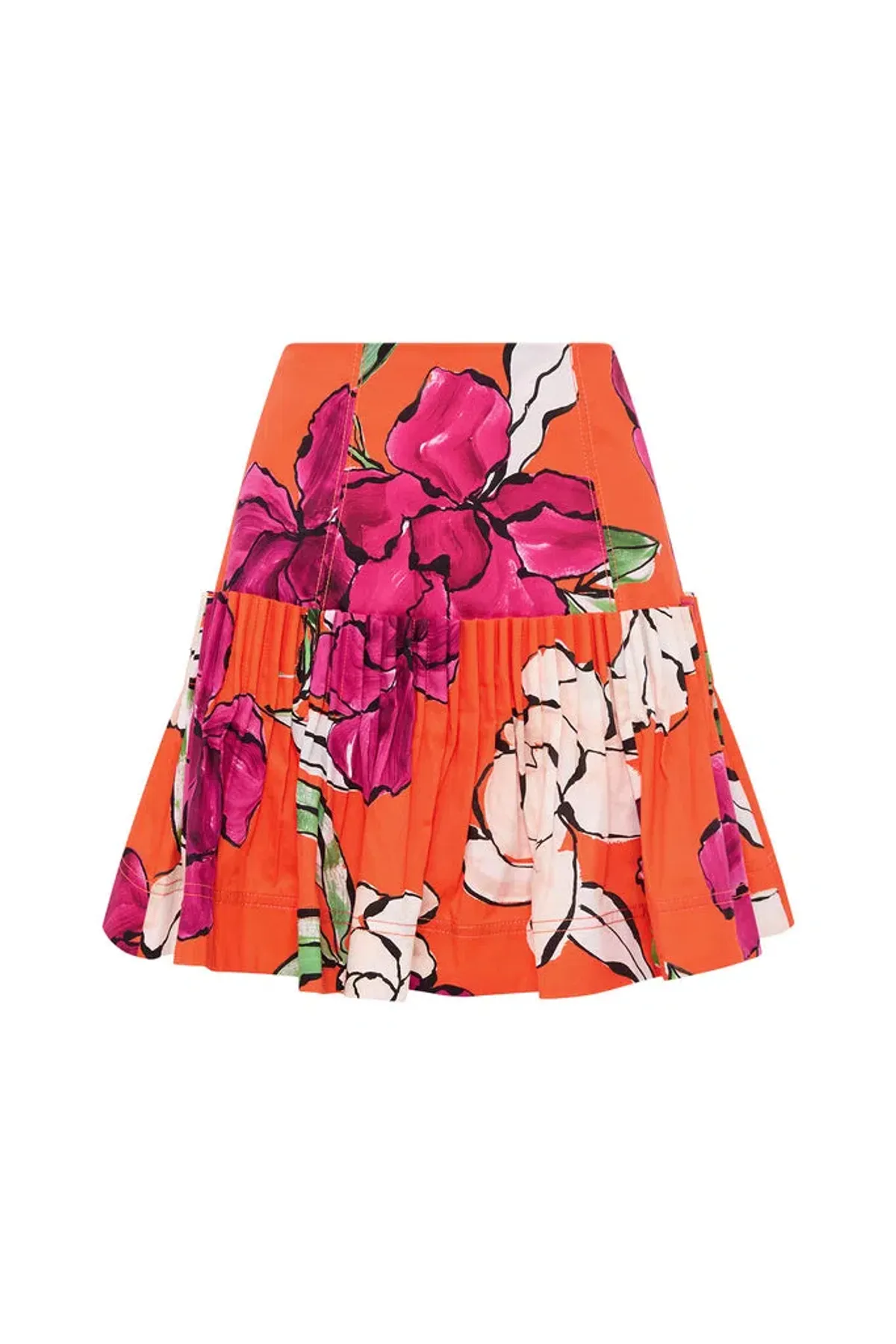 Aje Niki Vivid Camellia Pleated Mini Skirt Floral Size S / AU 8 - Image 5
