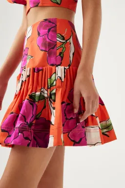 Aje Niki Vivid Camellia Pleated Mini Skirt Floral Size S / AU 8 for rent on The Volte - image 3