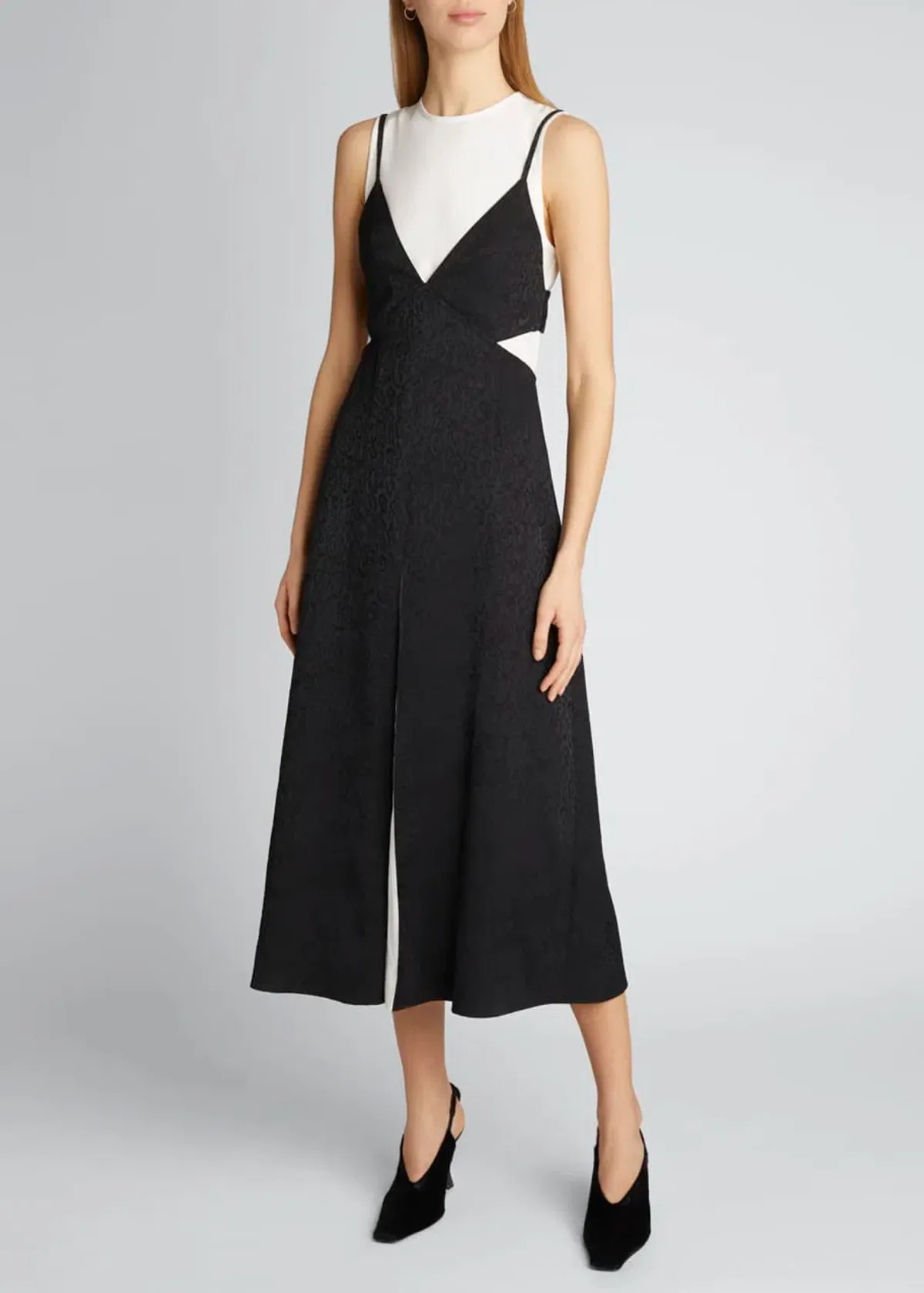 Proenza Schouler White Label Jacquard Layered Dress Black/White Size 8 for rent on The Volte - main image