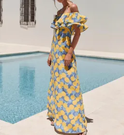 Mister Zimi Spanish Dress in Citrine Print Size 14 for rent on The Volte - image 1