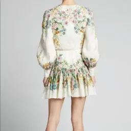 Zimmermann Wavelength Bell Sleeve Mini Dress Floral Size 0 / Au 8 for rent on The Volte - image 3