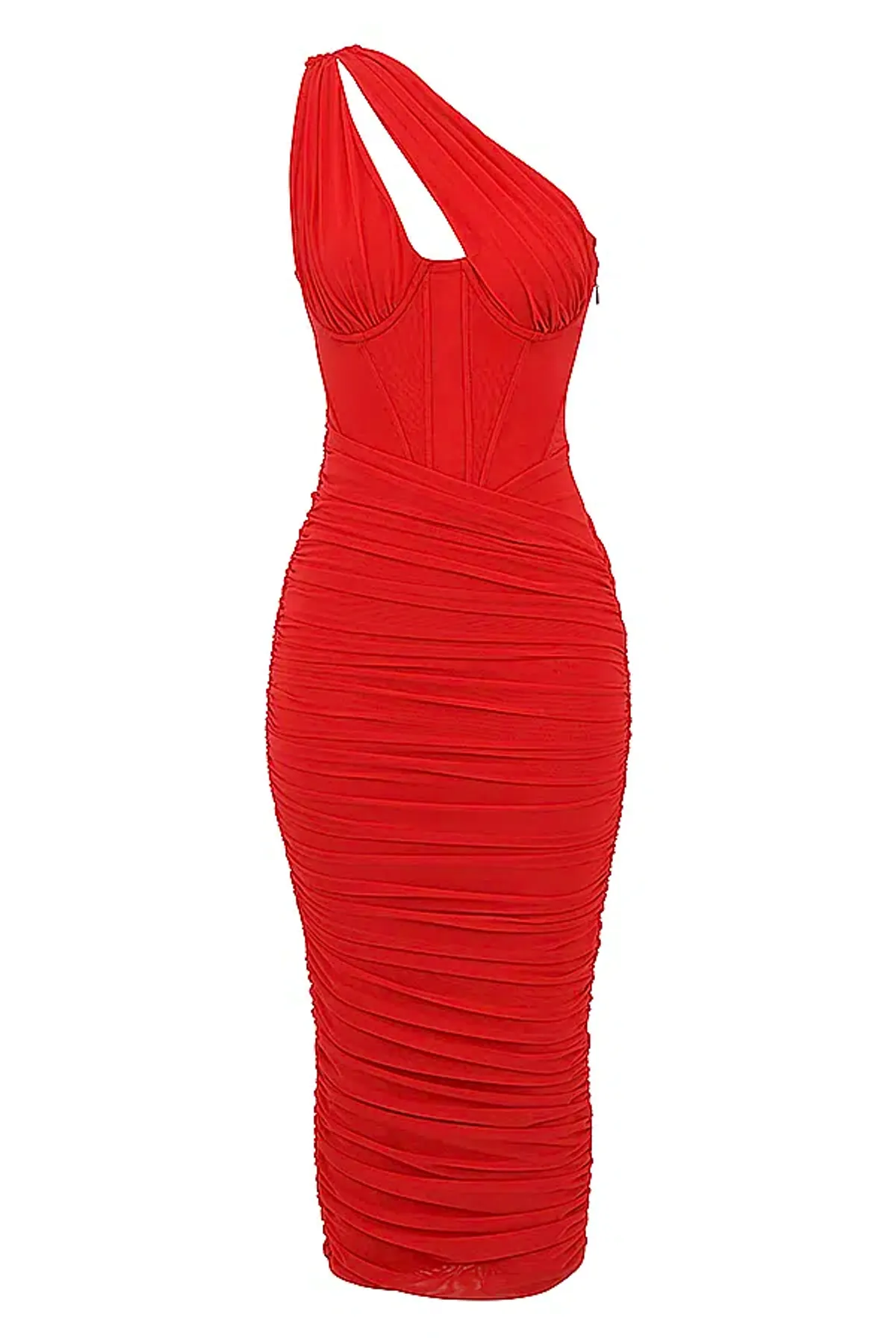 House of CB Valentina Midi Dress Red Size 6 - Image 6
