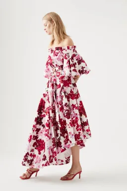 Aje Riviera Midi Dress Print Pink Size AU 16 for rent on The Volte - image 2