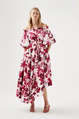 Aje Riviera Midi Dress Print Pink Size AU 16 for rent on The Volte - image 1