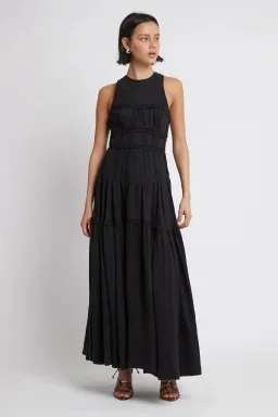 Aje Tidal Corset Midi Dress Black Size AU 6 for rent on The Volte - image 1