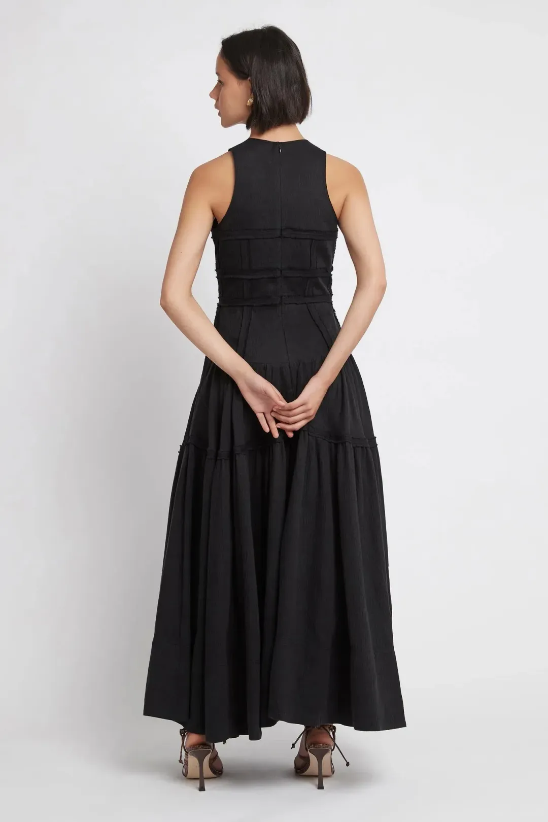 Aje Tidal Corset Midi Dress Black Size AU 6 for rent on The Volte - main image