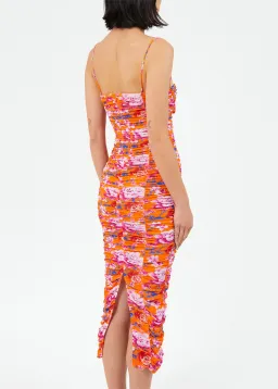 Magda Butrym Rouched Floral Midi Dress Size 40/AU 12 for rent on The Volte - image 2