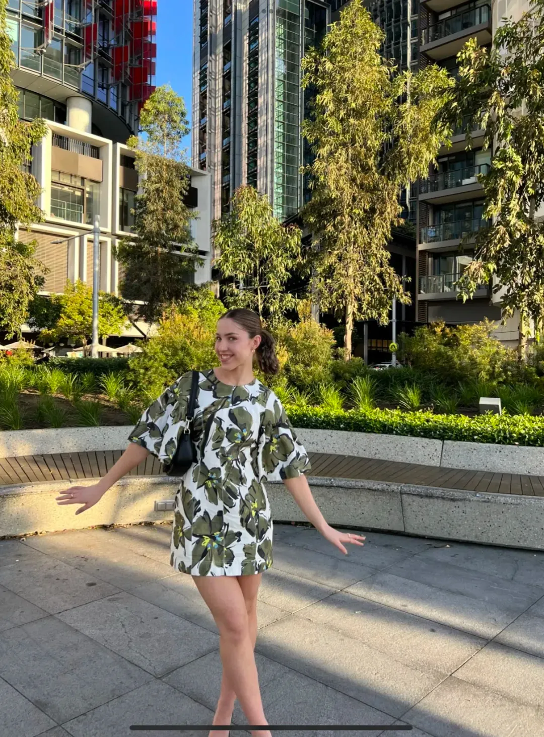 AJE - RARE - Oasis Cut Out Mini Dress Olive Leaf - Size 8 for rent on The Volte - main image