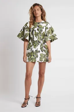 AJE - RARE - Oasis Cut Out Mini Dress Olive Leaf - Size 16 for rent on The Volte - image 1