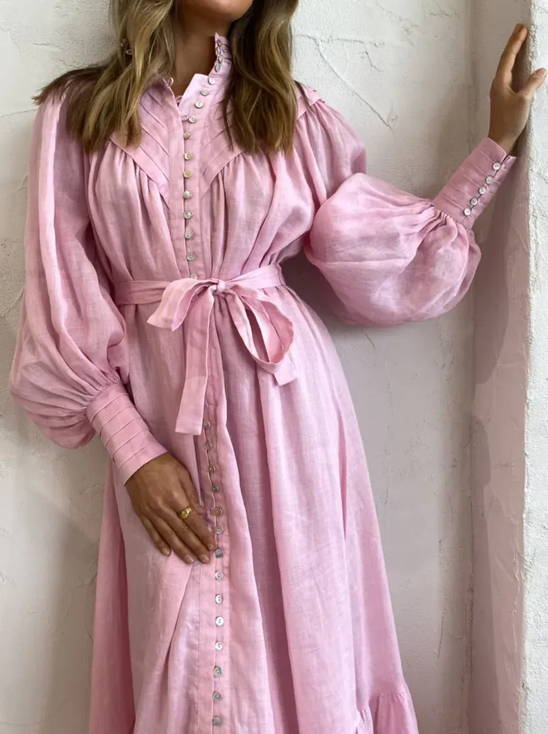Alemais - Halycon Dress Pink - Size 6 for rent on The Volte - main image