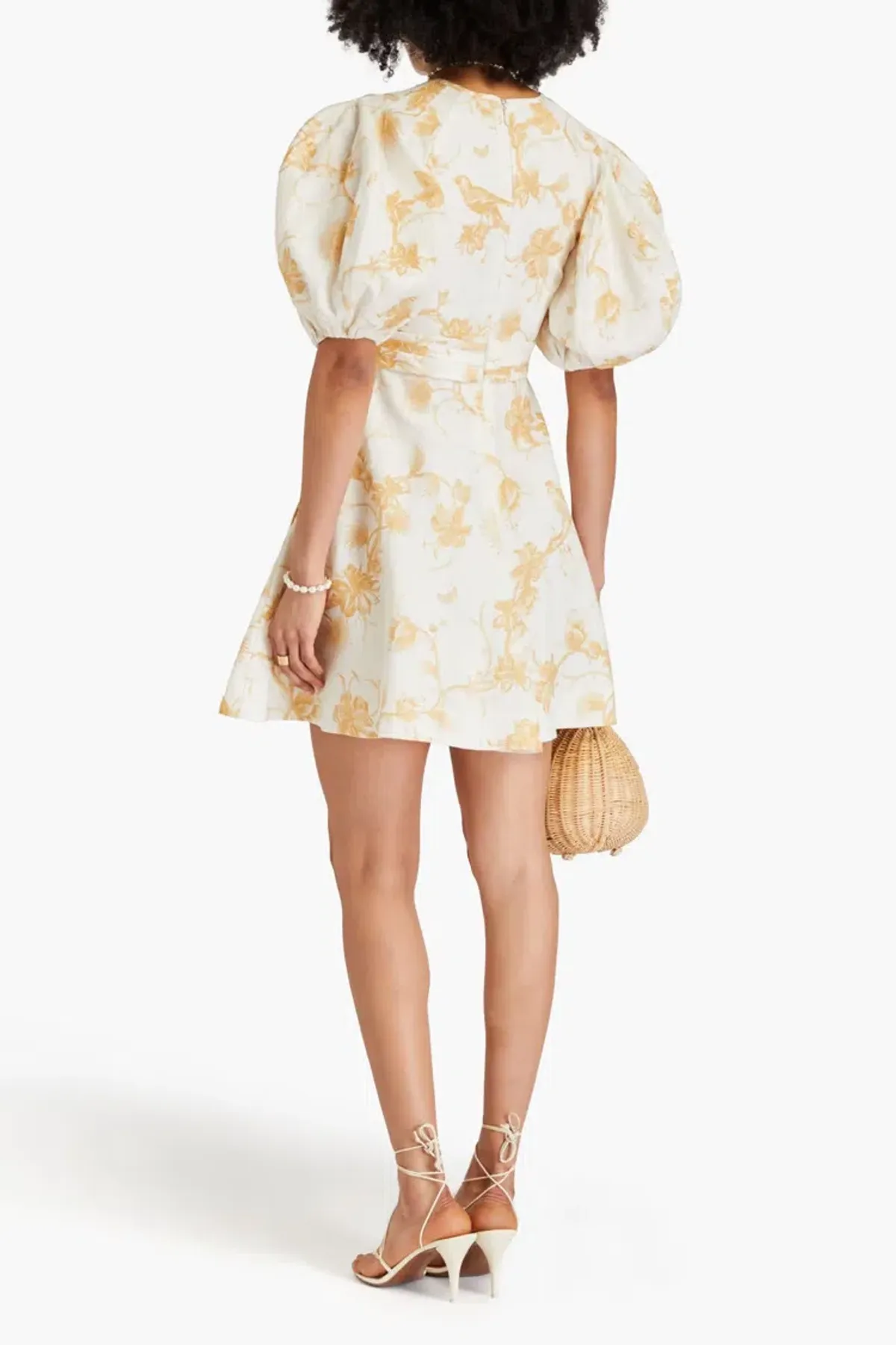 Zimmermann Wrap Mini Dress Keira Tan Floral Size 0 / AU 8 - Image 2