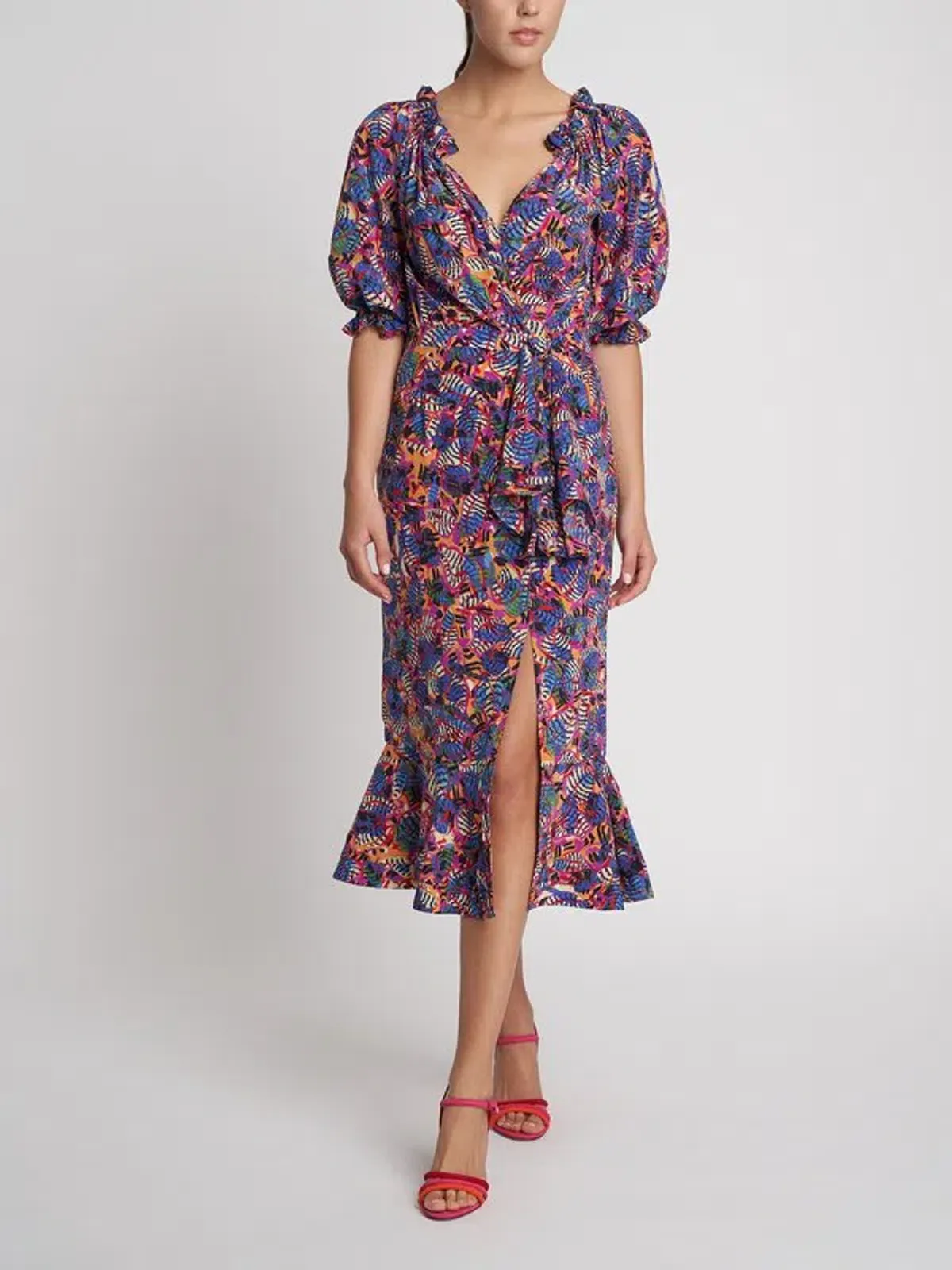 Saloni Olivia Dress In Gold Banana Leaf Size 12 for rent on The Volte - main image