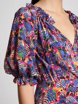 Saloni Olivia Dress In Gold Banana Leaf Size 12 for rent on The Volte - image 2