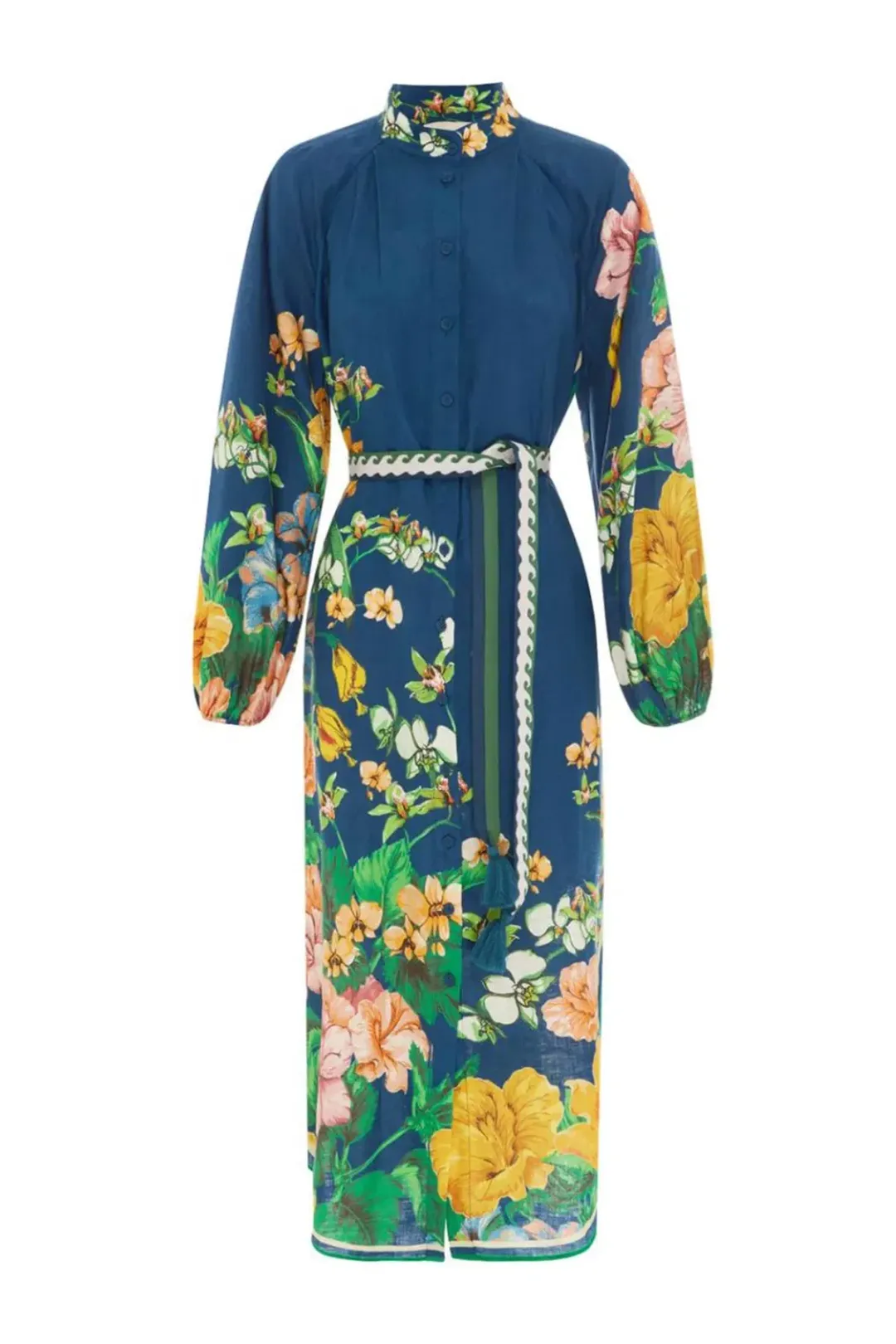 Alemais Lyla Linen Shirt Dress Floral Size 10 for rent on The Volte - main image