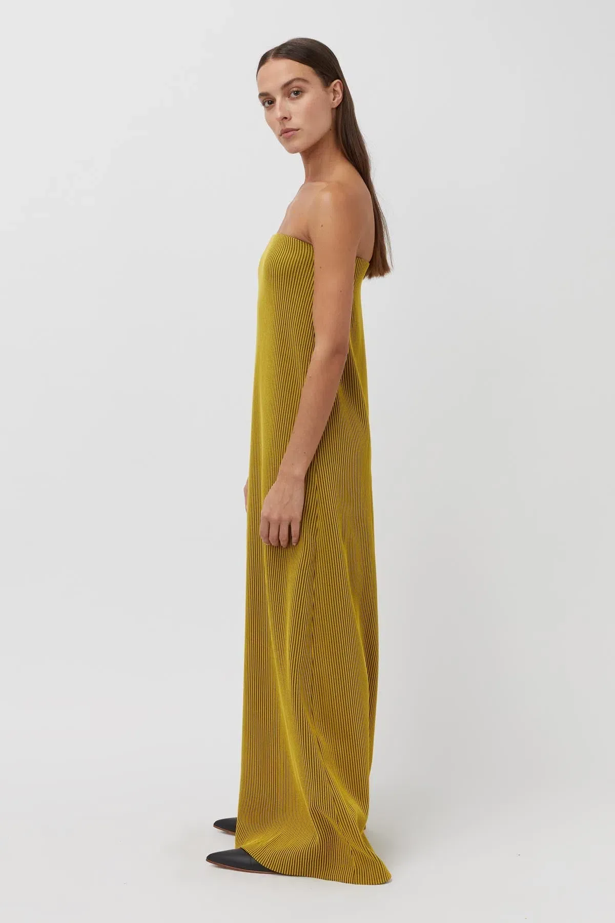 Camilla and Marc Izaro Maxi Dress Yellow Brown Size 10 - Image 3