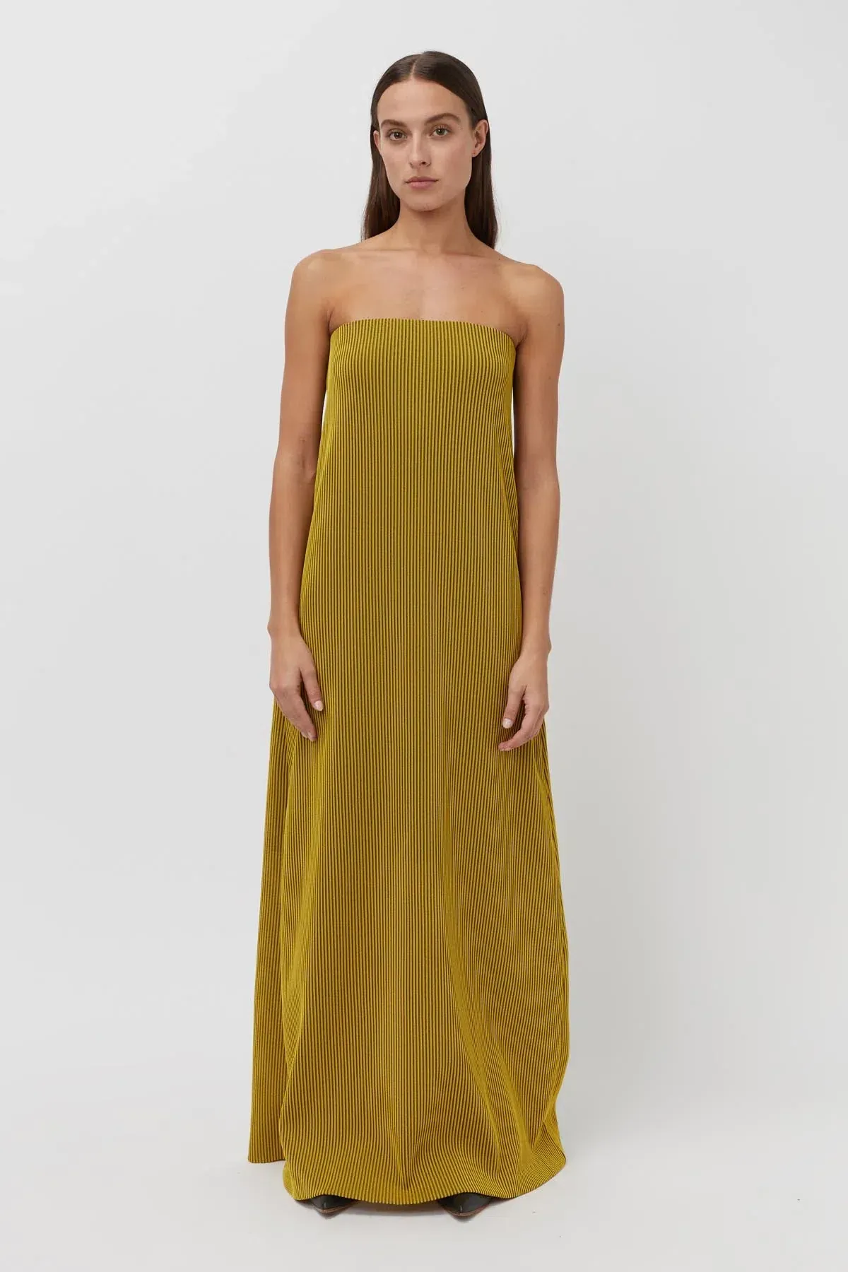 Camilla and Marc Izaro Maxi Dress Yellow Brown Size 10 - Image 1