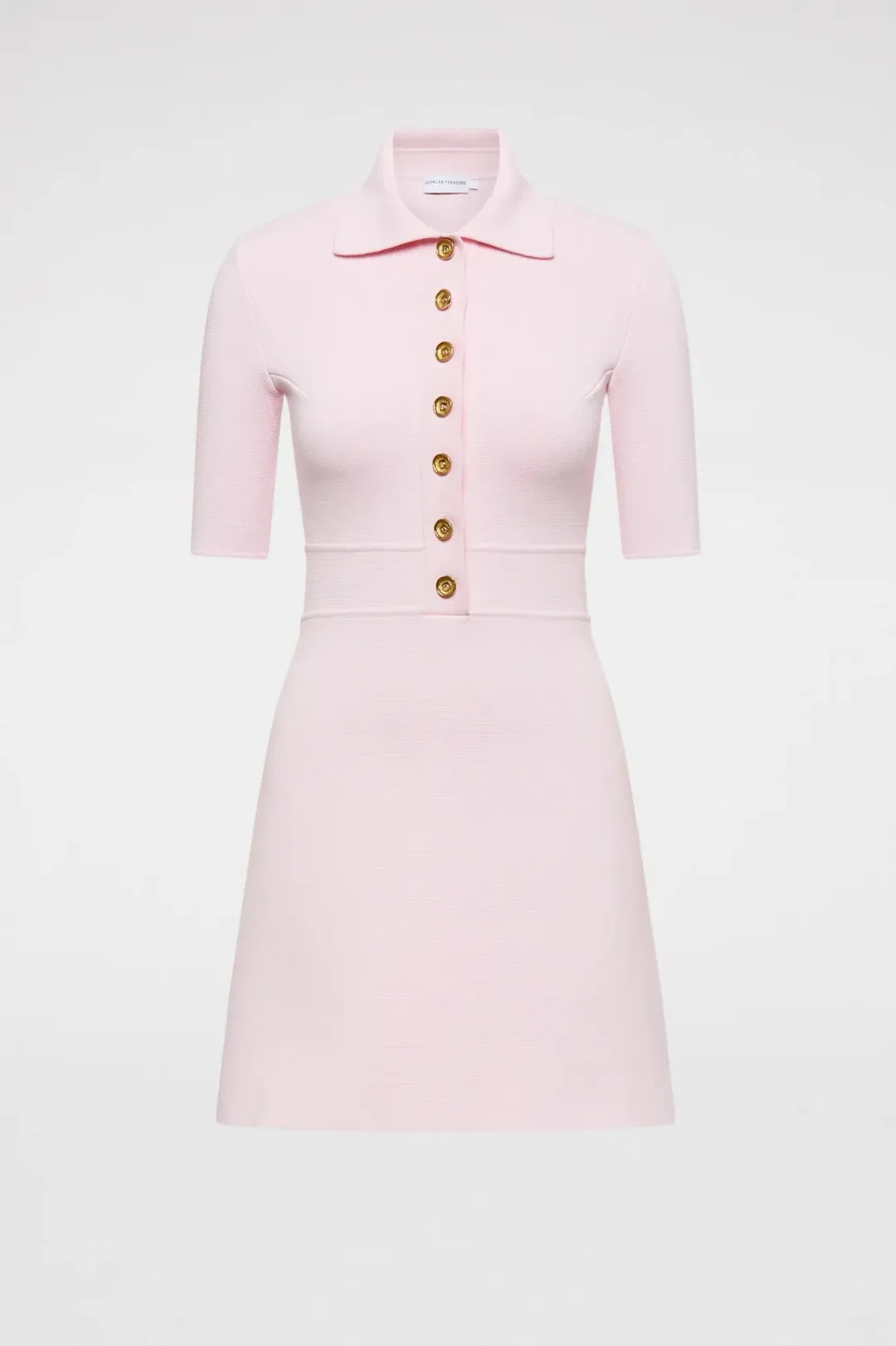 Scanlan Theodore Crepe Knit Button Collar Mini Dress Pink Size XS / Au 6 for rent on The Volte - main image