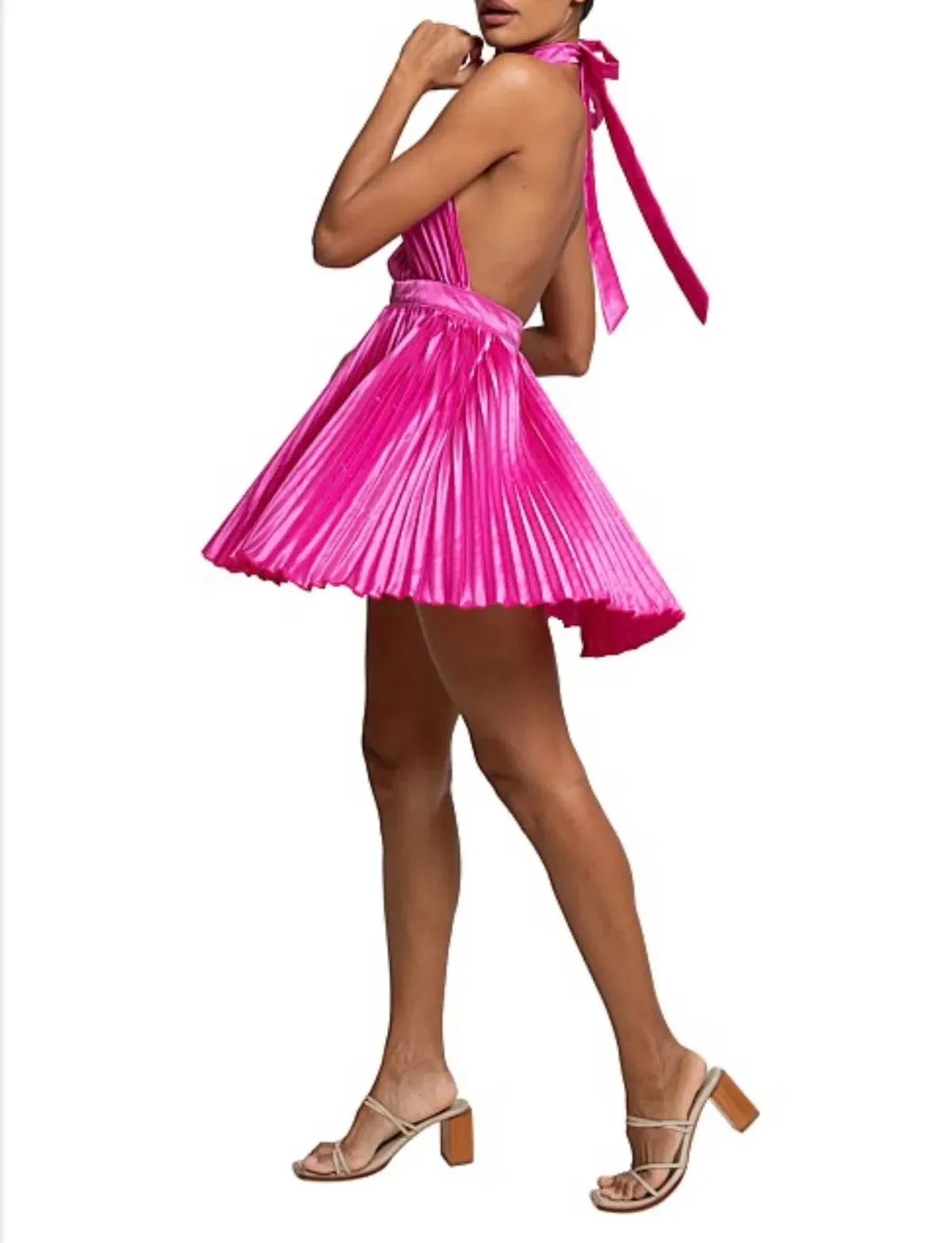 L'Idee Renaissance Mini Dress in Flamingo Size 10 / M - Image 3