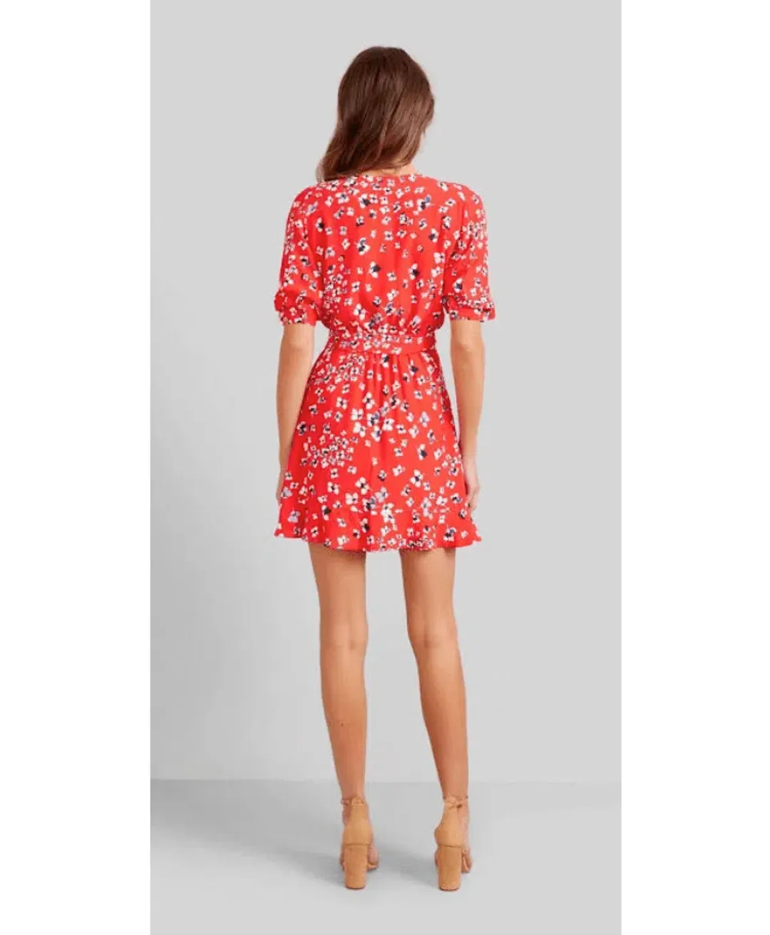 Kookai Delilah Wrap Dress Red Size 8 for rent on The Volte - main image