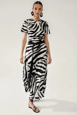 Silk Laundry Short Sleeve Bias Dress White Size Large / AU 14 for rent on The Volte - image 2