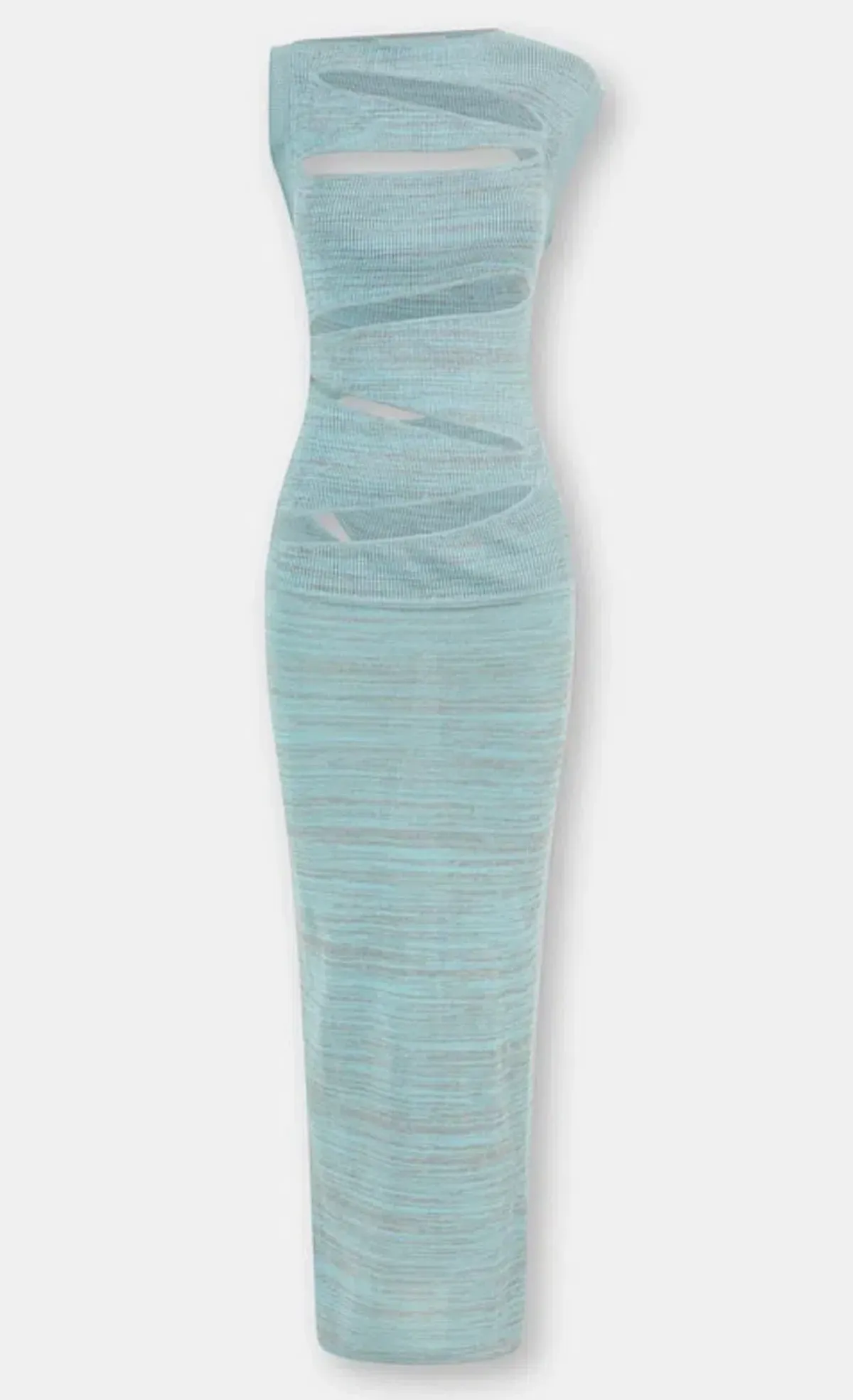 Christopher Esber Slashed Knit Mini Dress Blue Size AU 6 - Image 4