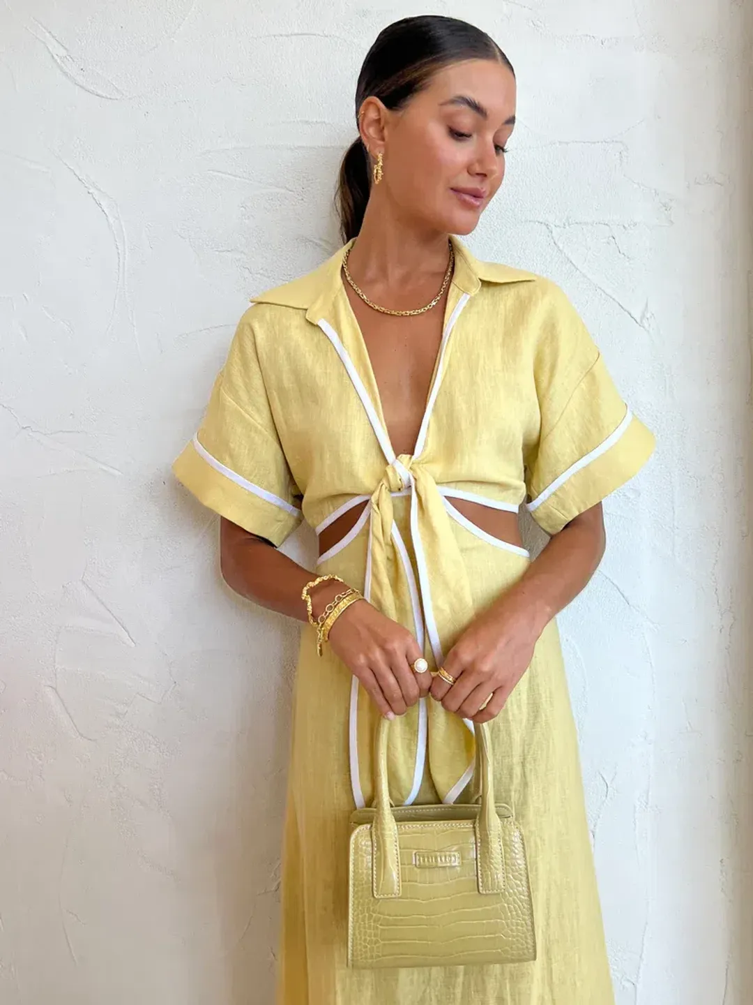 Roame Parque Dress in Butter Size 6 for rent on The Volte - main image