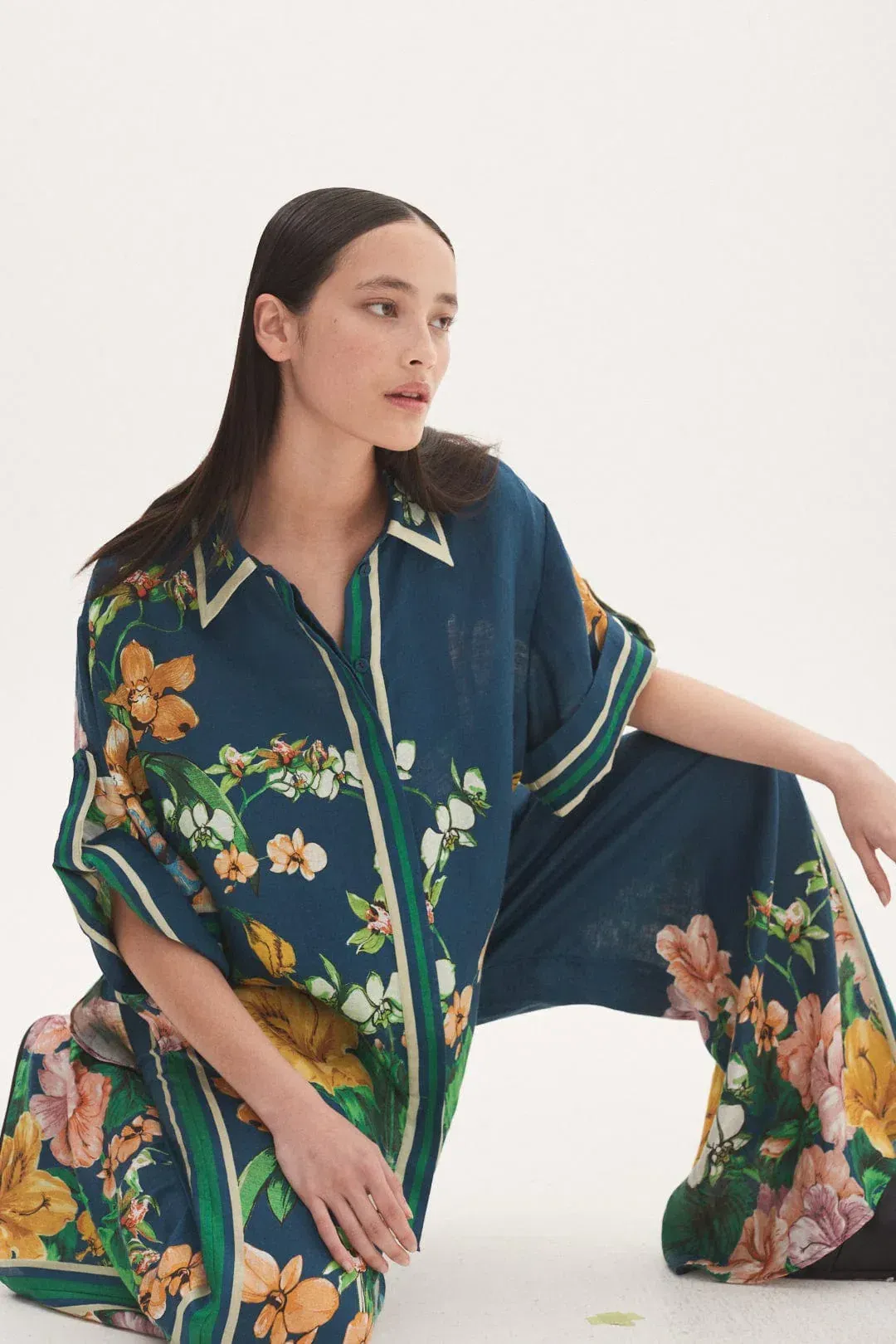 Alemais Lyla Pant and Shirt Set Floral Size 8 for rent on The Volte - main image