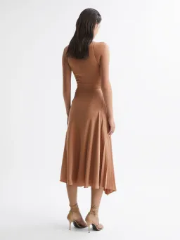 Reiss Anise Colourblock Midi Dress Multi Nude Size 8 for rent on The Volte - image 3