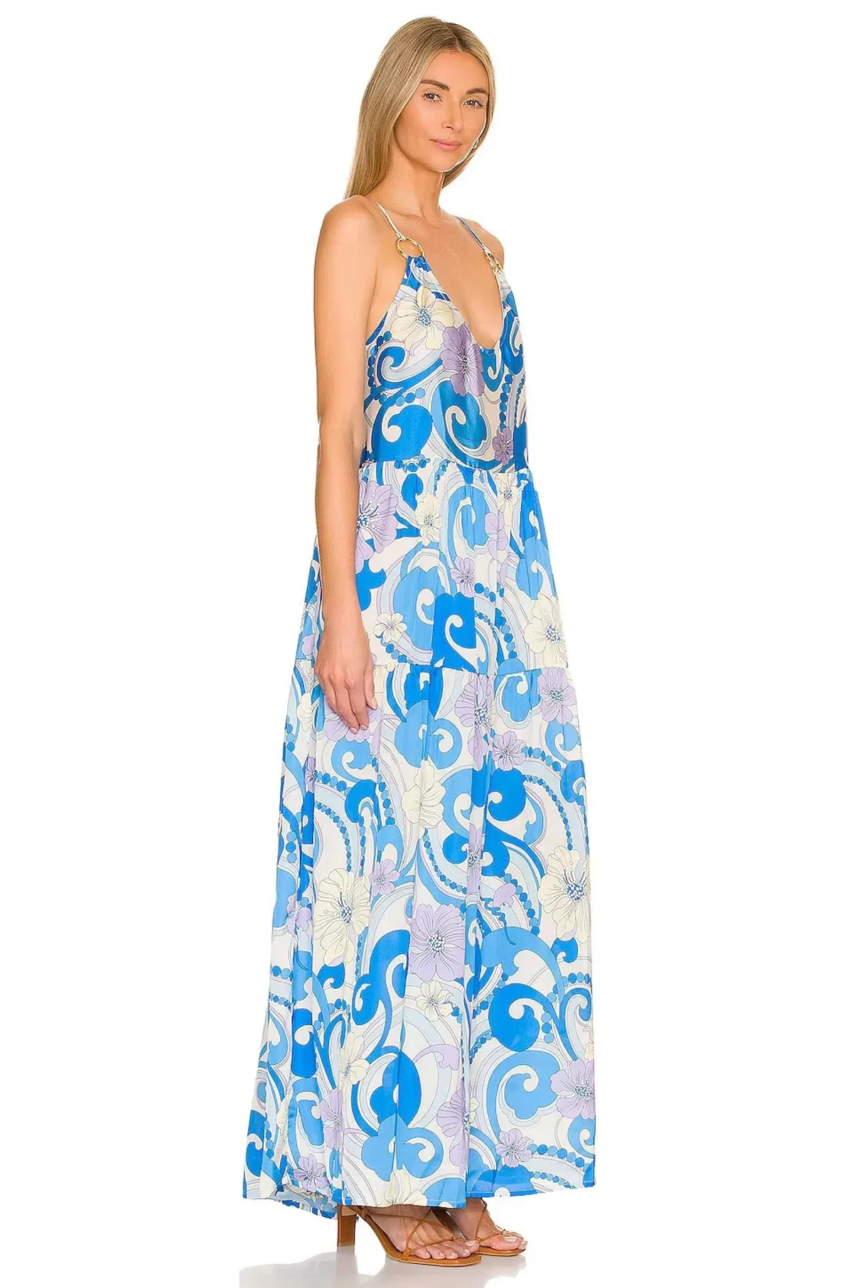 Cin Cin Anemone Dress Blue Floral Size 8 - Image 2