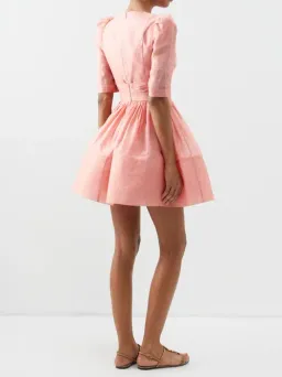 Zimmermann Wonderland Sleeved Mini Dress in Guava Size 1/Au 10 for rent on The Volte - image 2