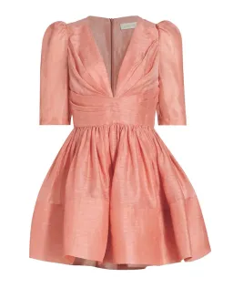 Zimmermann Wonderland Sleeved Mini Dress in Guava Size 1/Au 10 for rent on The Volte - image 3