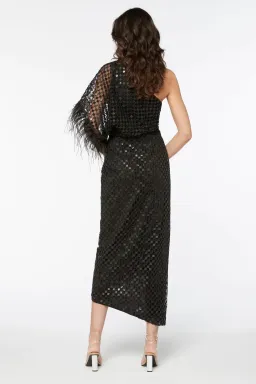 Manning Cartell Checkerboard Sequin Event Dress Black Size 6 for rent on The Volte - image 2