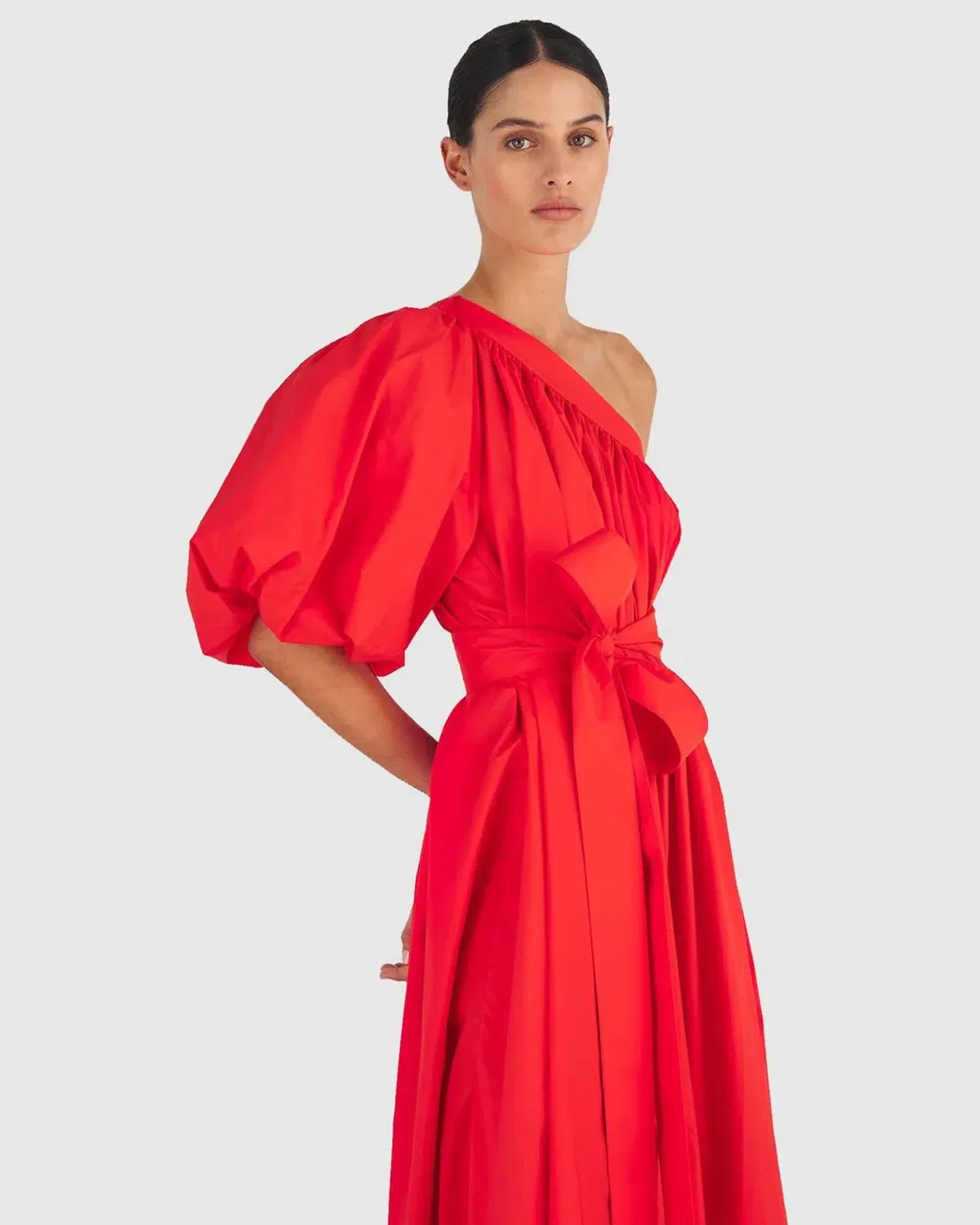 The Oroton One Shoulder Dress in True Red Size 8 - Image 2