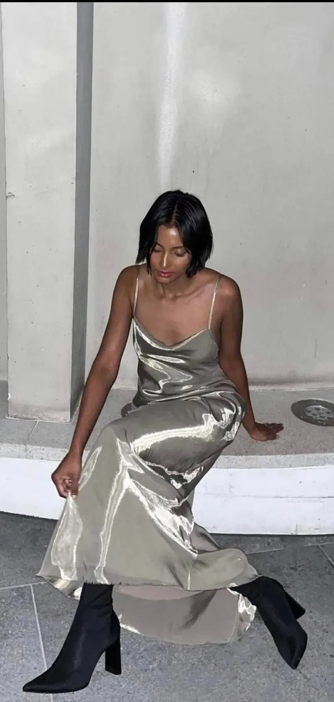 Bec & Bridge Fleur Dress Silver Size 8 for rent on The Volte - main image