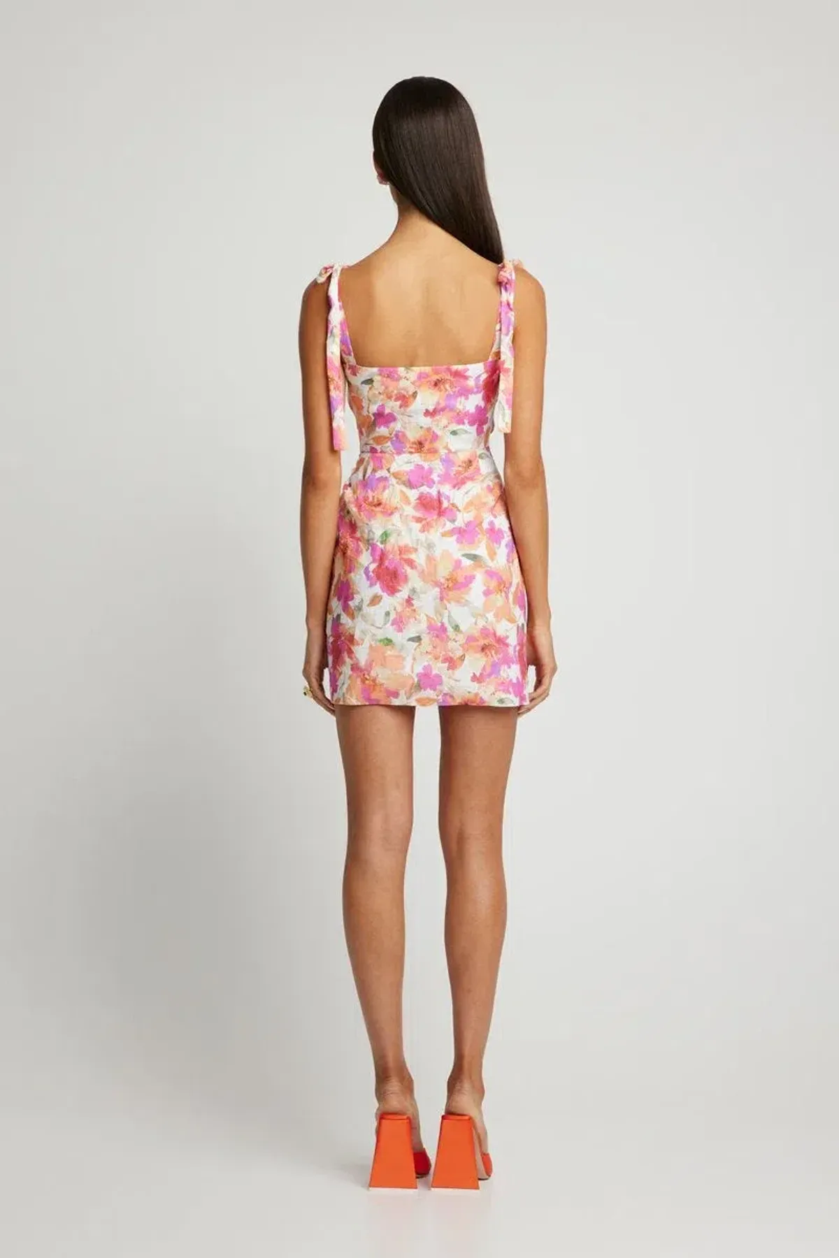 Sofia the Label Marni Mini Dress Pink Peach Floral Size XS / 6 - Image 3