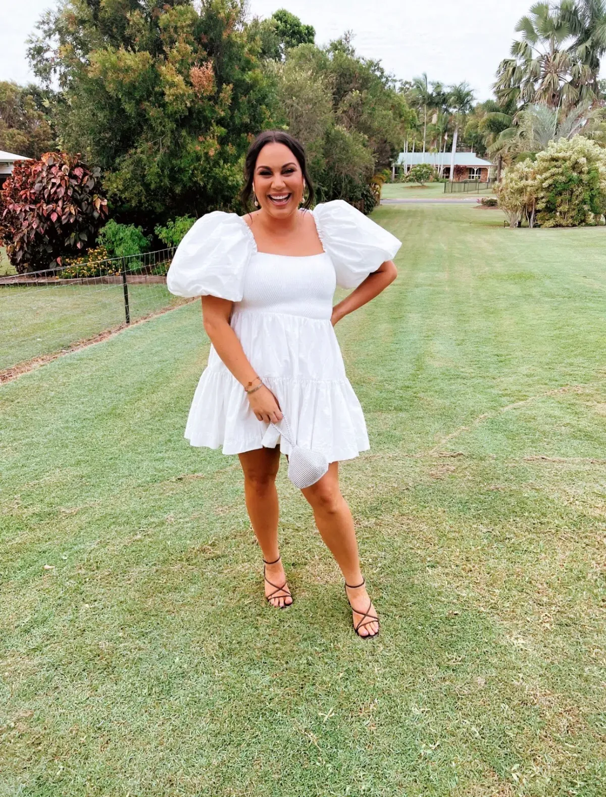 Aje Casa Puff Sleeve Mini Dress Ivory Size 12 - Image 2