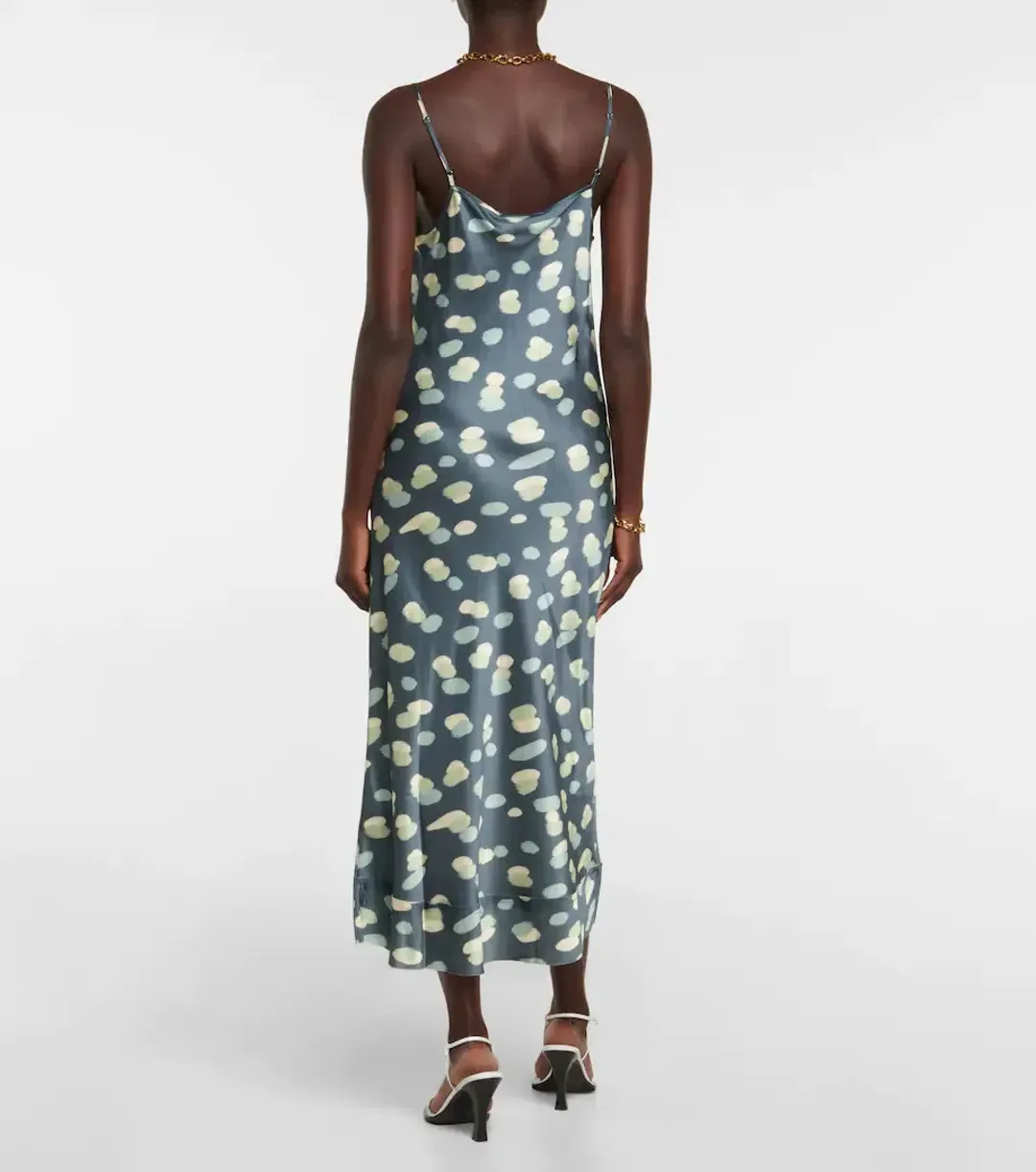 Lee Mathews Bella Printed Silk Satin Slip Dress Print Size 6 for rent on The Volte - main image